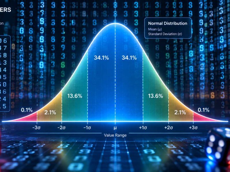 Bell curve distribution overlapping with digital random number matrices