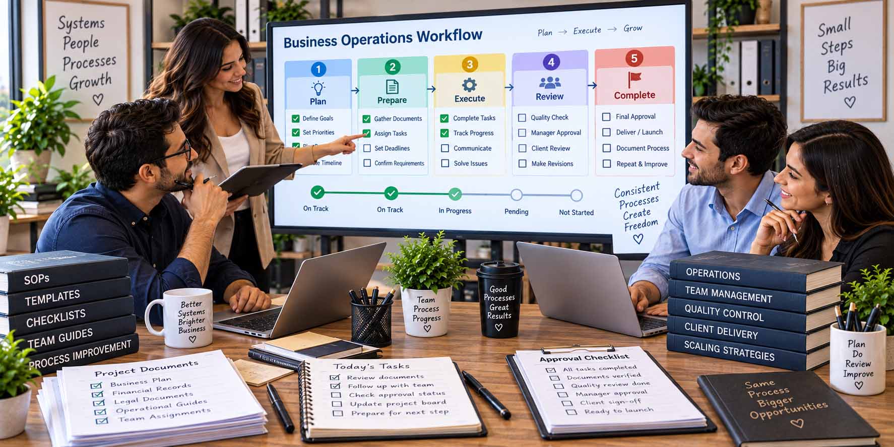 Standard operating procedure for small business shown as a repeatable workflow